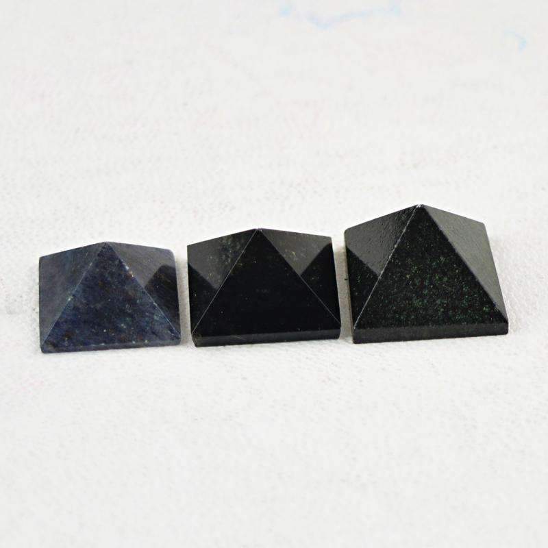 gemsmore:Natural Untreated Blue Iolite Healing Pyramid Gemstone Lot
