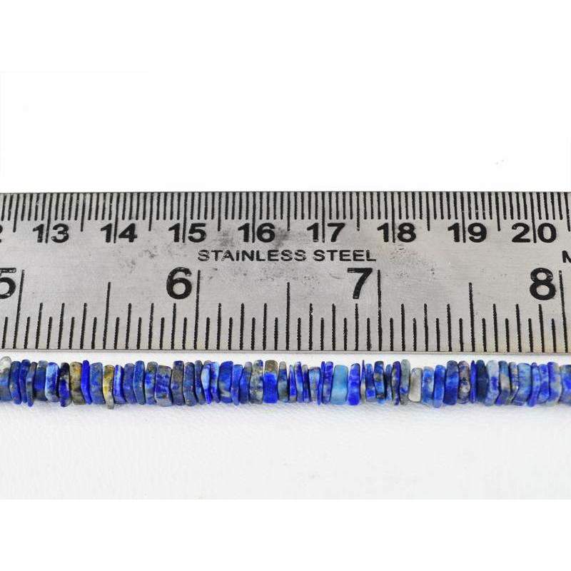 gemsmore:Natural Untreated Blue Lapis Lazuli Drilled Beads Strand