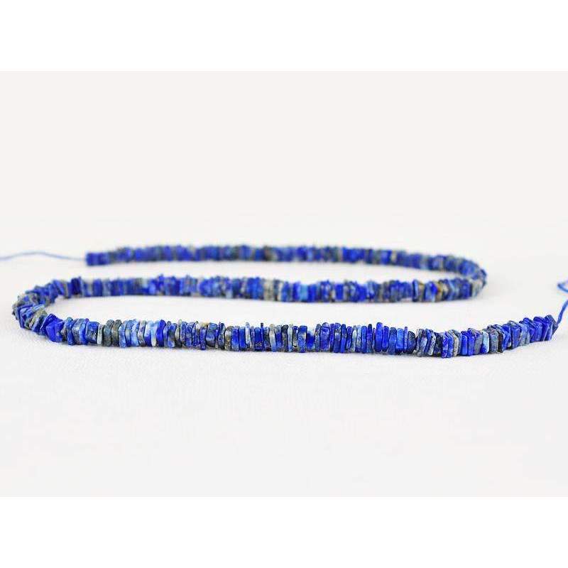 gemsmore:Natural Untreated Blue Lapis Lazuli Drilled Beads Strand