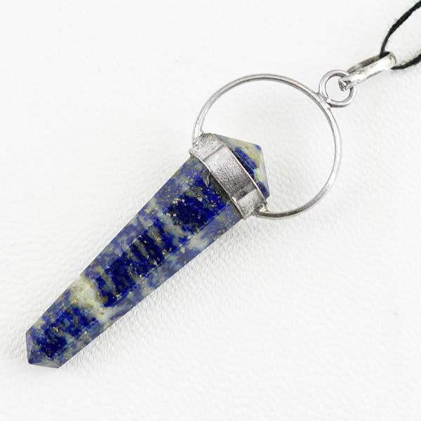 gemsmore:Natural Untreated Blue Lapis Lazuli Healing Point Pendant