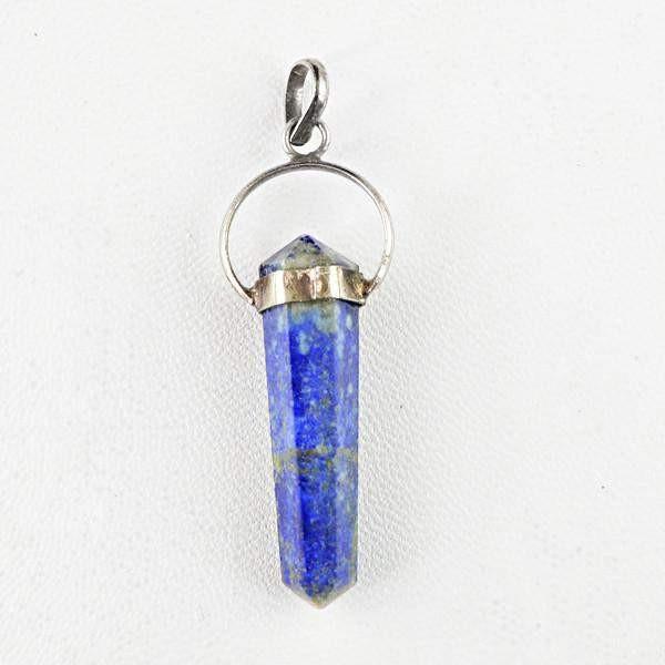 gemsmore:Natural Untreated Blue Lapis Lazuli Healing Point Pendant