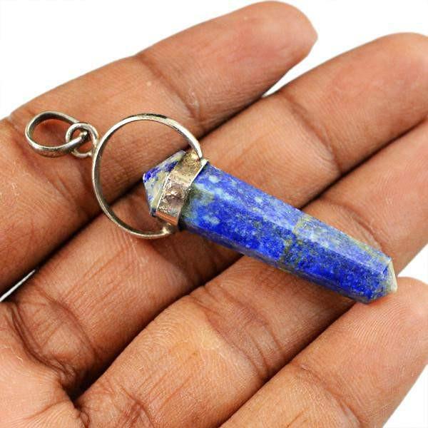 gemsmore:Natural Untreated Blue Lapis Lazuli Healing Point Pendant