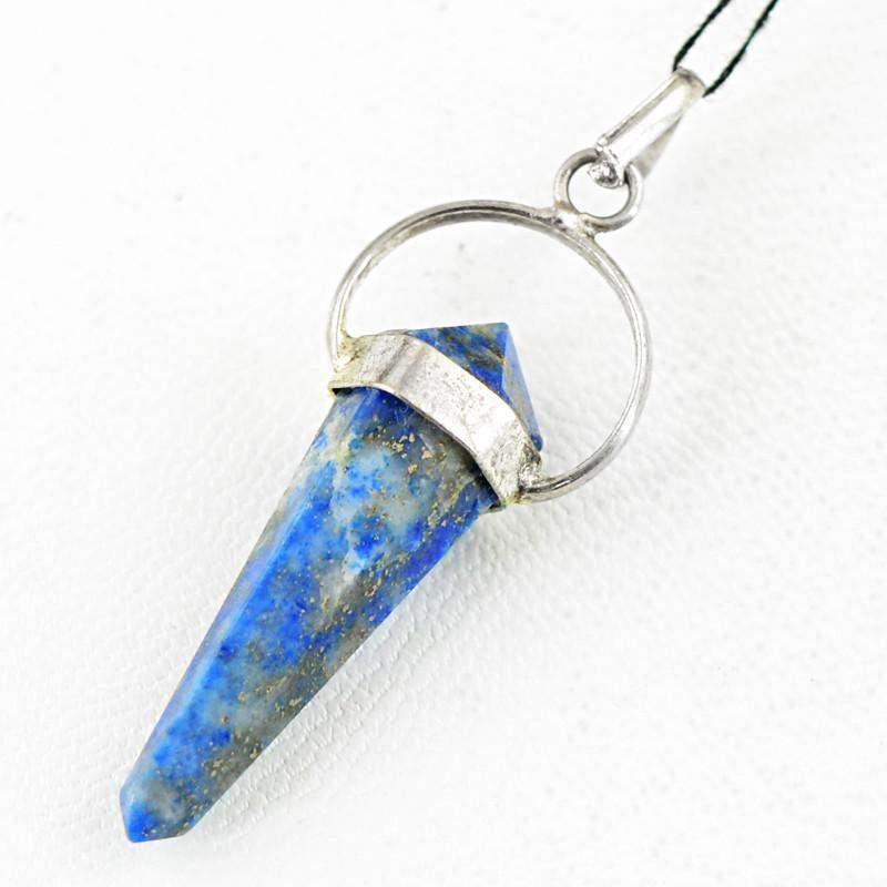 gemsmore:Natural Untreated Blue Lapis Lazuli Healing Point Pendant