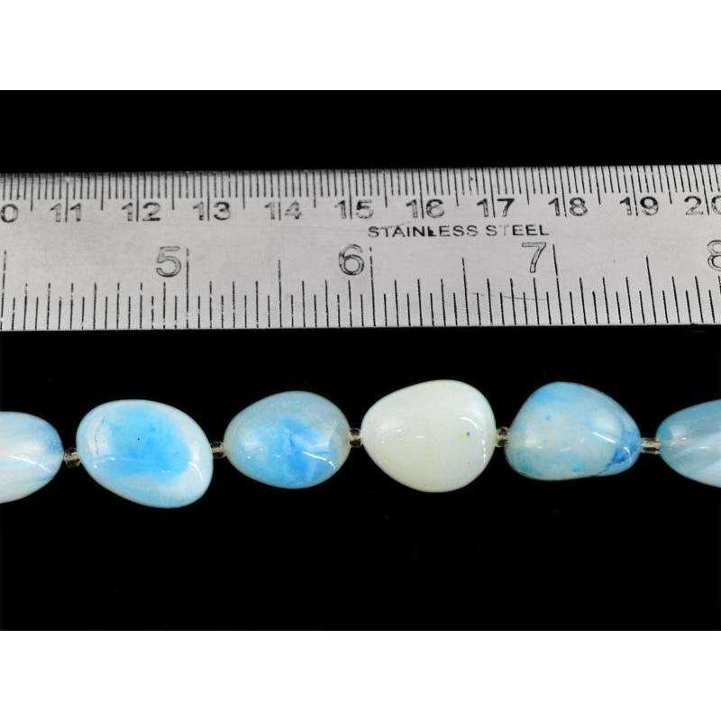 gemsmore:Natural Untreated Blue Onyx Beads Strand - Drilled