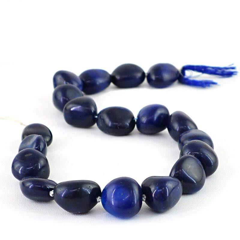 gemsmore:Natural Untreated Blue Onyx Beads Strand