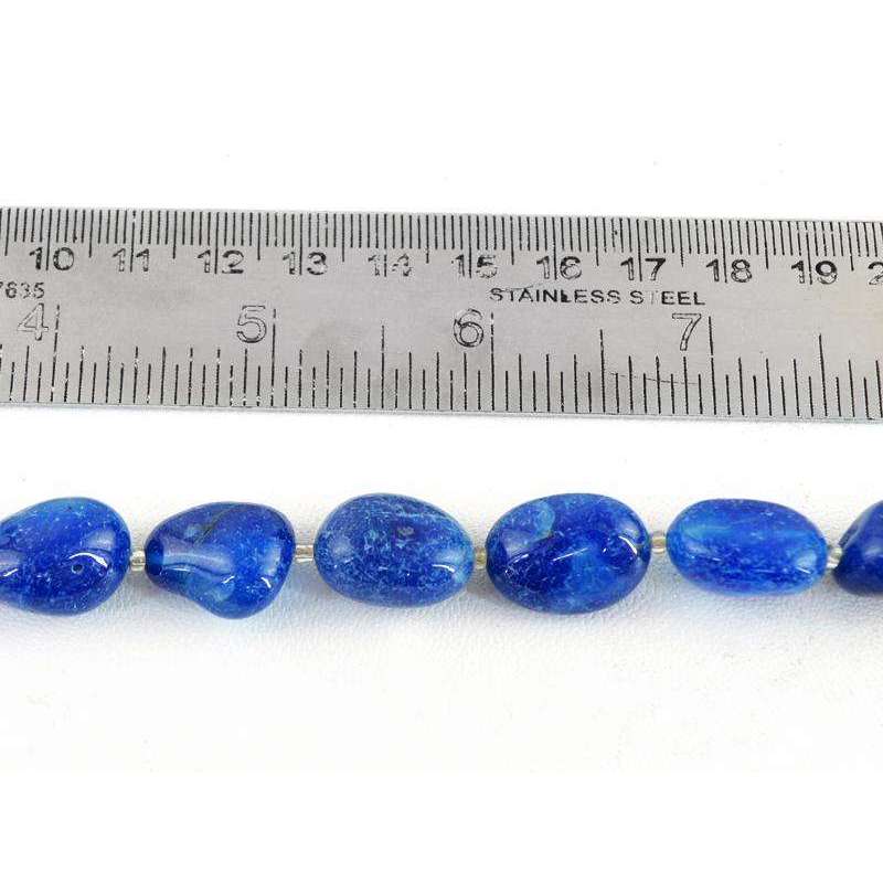 gemsmore:Natural Untreated Blue Onyx Drilled Beads Strand