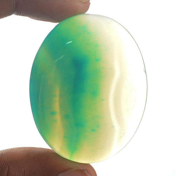 gemsmore:Natural Untreated Blue Onyx Oval Shape Gemstone