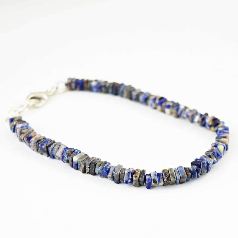 gemsmore:Natural Untreated Blue Sodalite Beads Bracelet