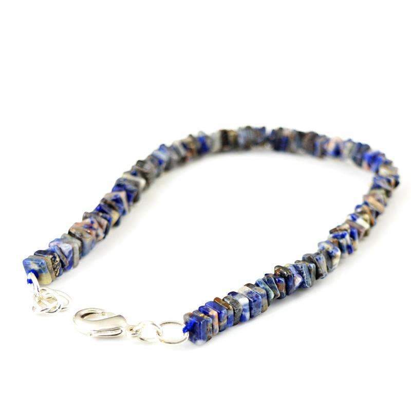 gemsmore:Natural Untreated Blue Sodalite Beads Bracelet