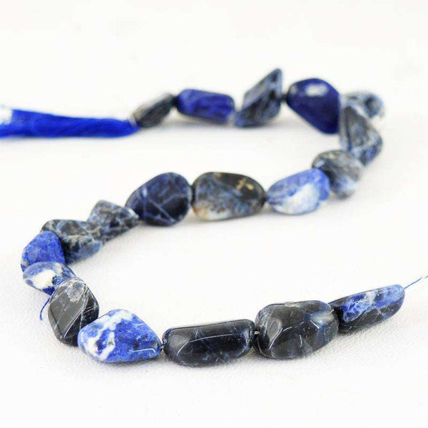 gemsmore:Natural Untreated Blue Sodalite Beads Strand
