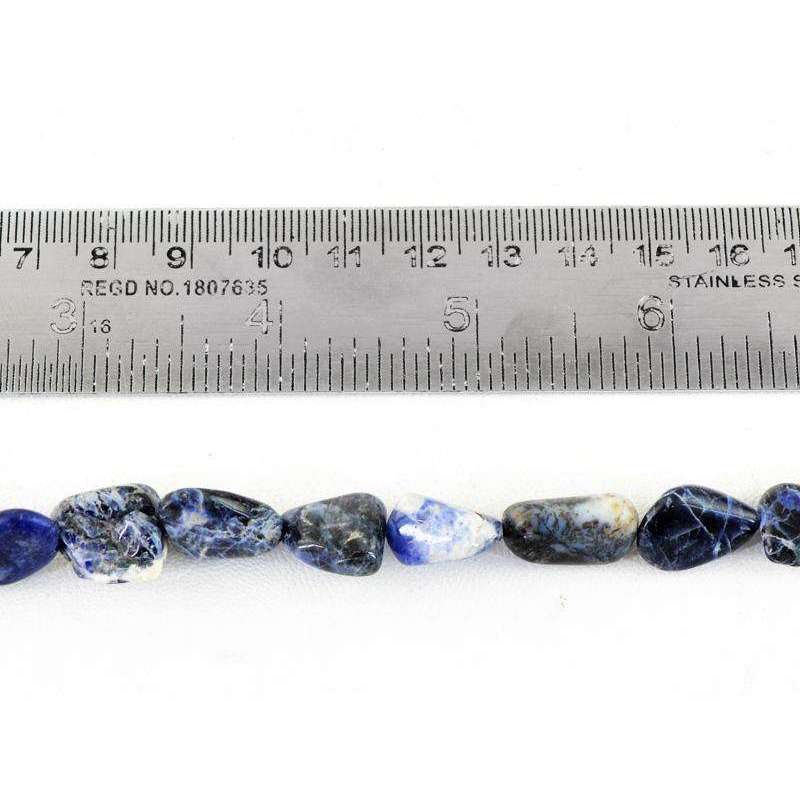 gemsmore:Natural Untreated Blue Sodalite Beads Strand