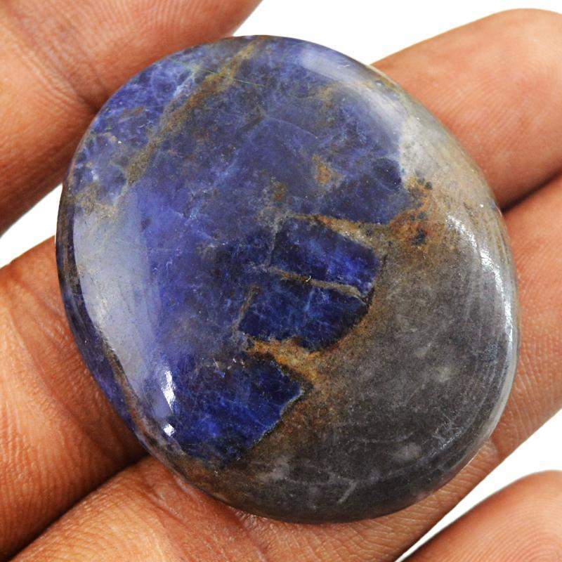 gemsmore:Natural Untreated Blue Sodalite Oval Shape Gemstone
