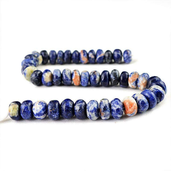 gemsmore:Natural Untreated Blue Sodalite Round Beads Strand