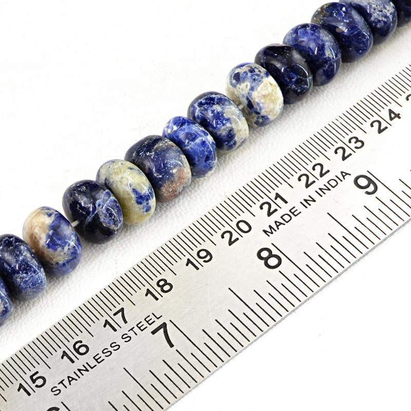 gemsmore:Natural Untreated Blue Sodalite Round Beads Strand