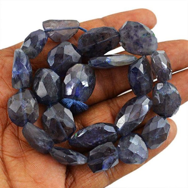 gemsmore:Natural Untreated Blue Tanzanite Beads Strand