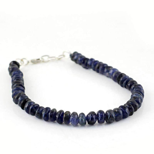 gemsmore:Natural Untreated Blue Tanzanite Bracelet Round Shape Beads