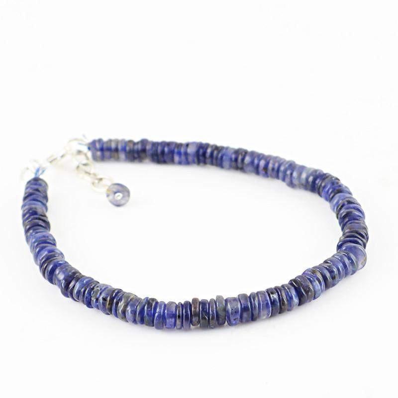 gemsmore:Natural Untreated Blue Tanzanite Bracelet Round Shape Beads