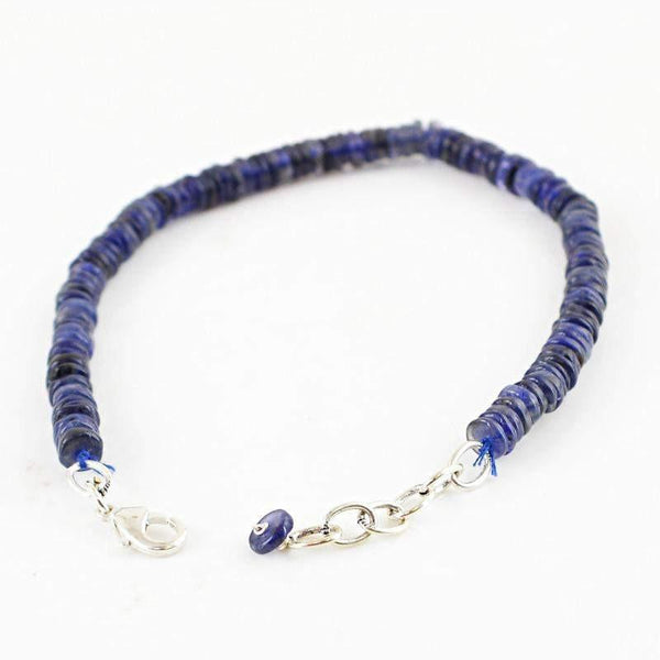 JaipurJewels Natural Untreated Blue Tanzanite Beaded Bracelet – 8 Inches, 75 Carats, Gemstone Strand