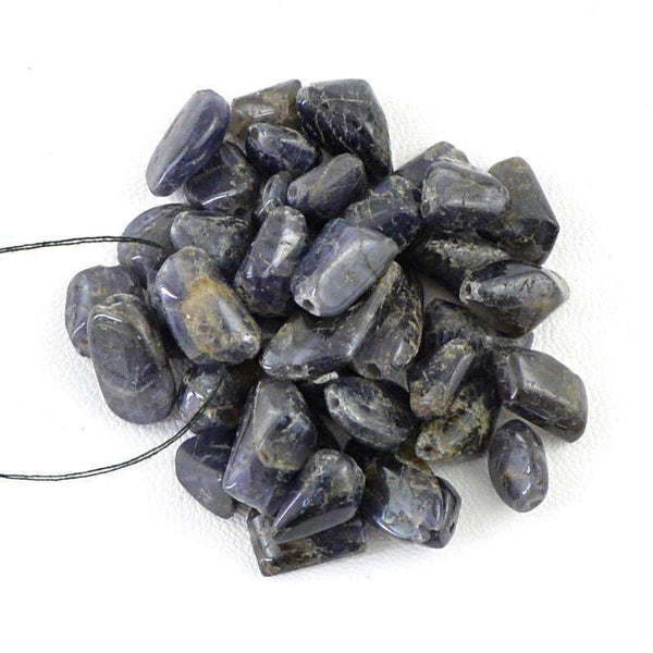 gemsmore:Natural Untreated Blue Tanzanite Drilled Beads Lot