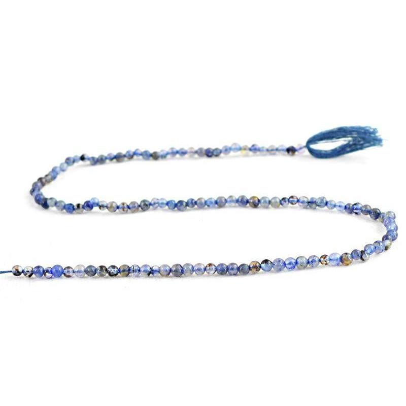 gemsmore:Natural Untreated Blue Tanzanite Round Beads Strand