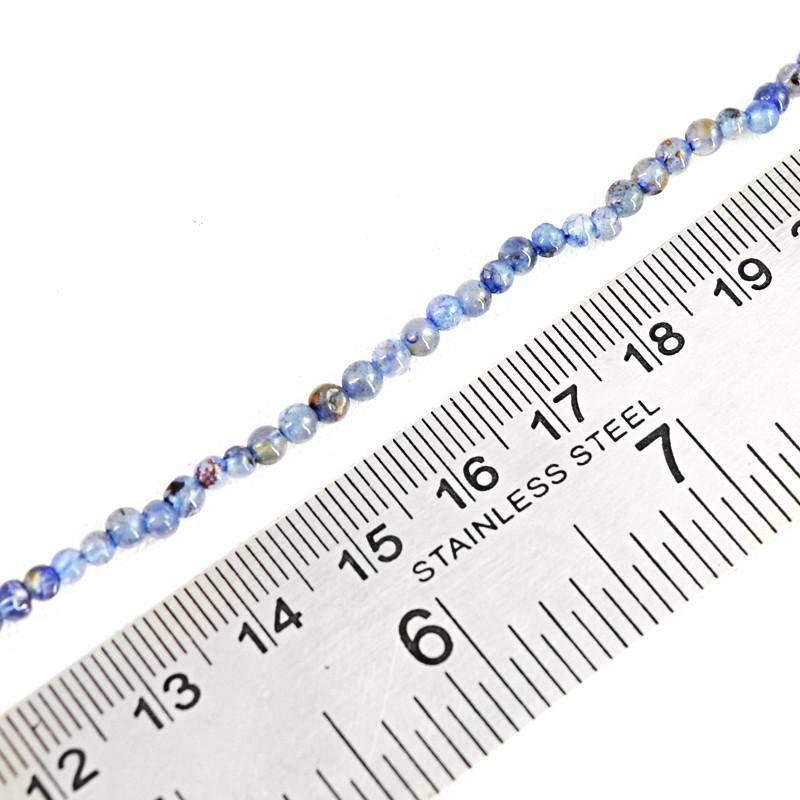 gemsmore:Natural Untreated Blue Tanzanite Round Beads Strand