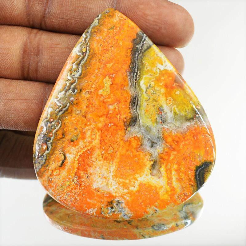 gemsmore:Natural Untreated Bumble Bee Jasper Pear Shape Gemstone