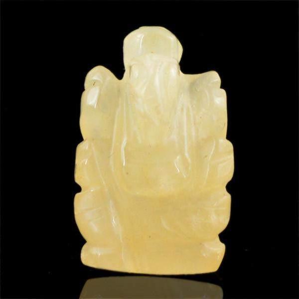 gemsmore:Natural Untreated Carved Ganesha Yellow Aventurine Gemstone