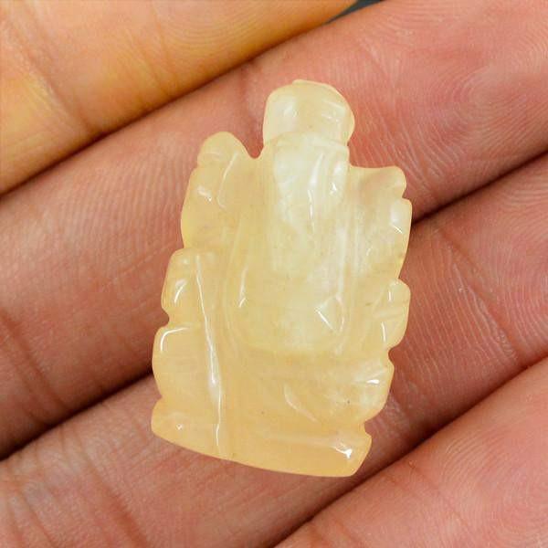 gemsmore:Natural Untreated Carved Ganesha Yellow Aventurine Gemstone