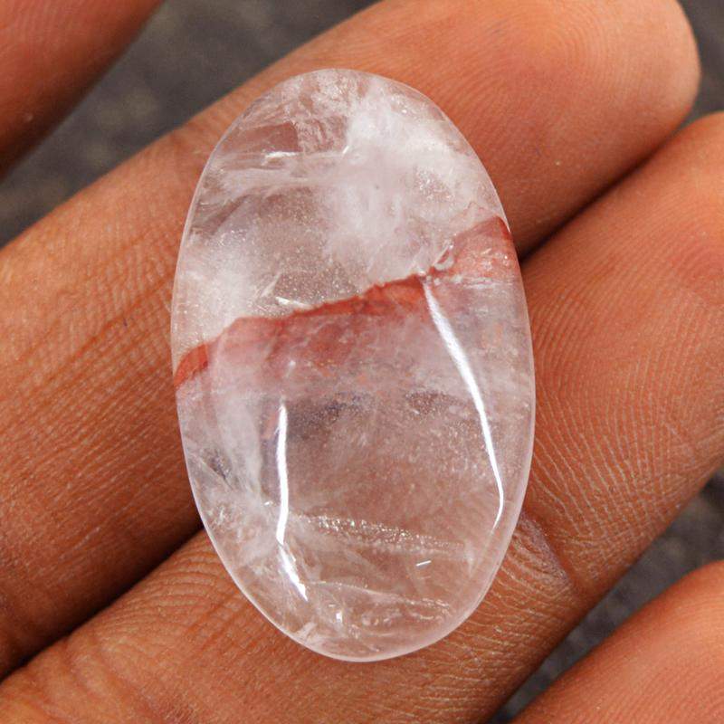 gemsmore:Natural Untreated Cherry Quartz Oval Shape Gemstone