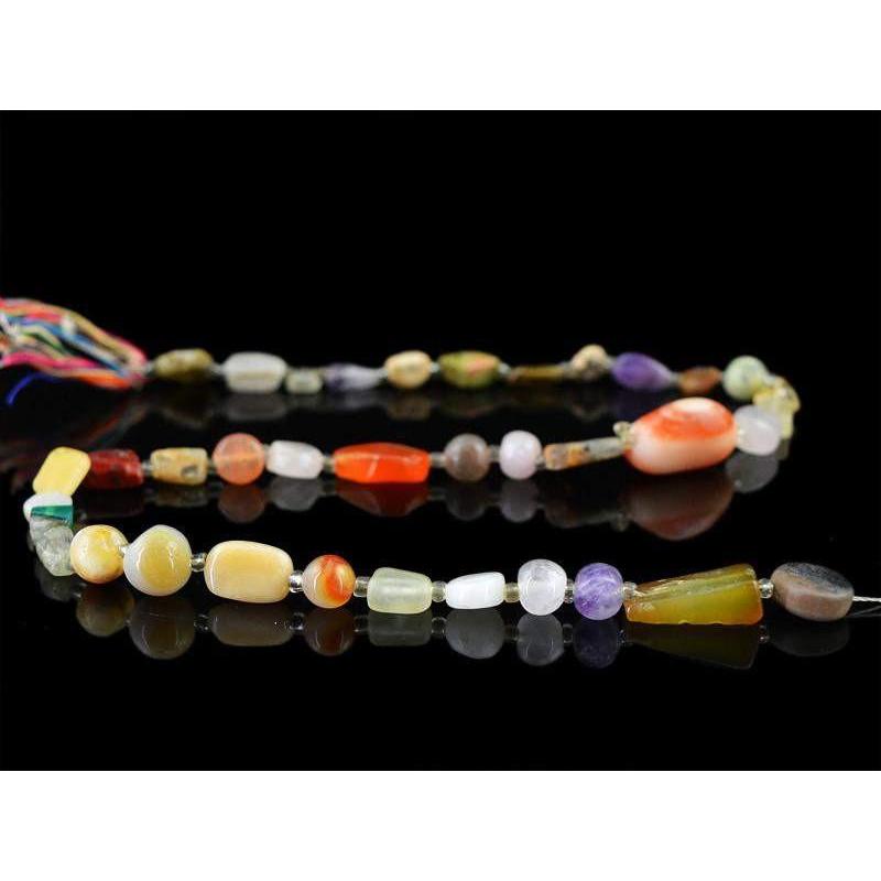 gemsmore:Natural Untreated Drilled Multi Gemstone Beads Strand