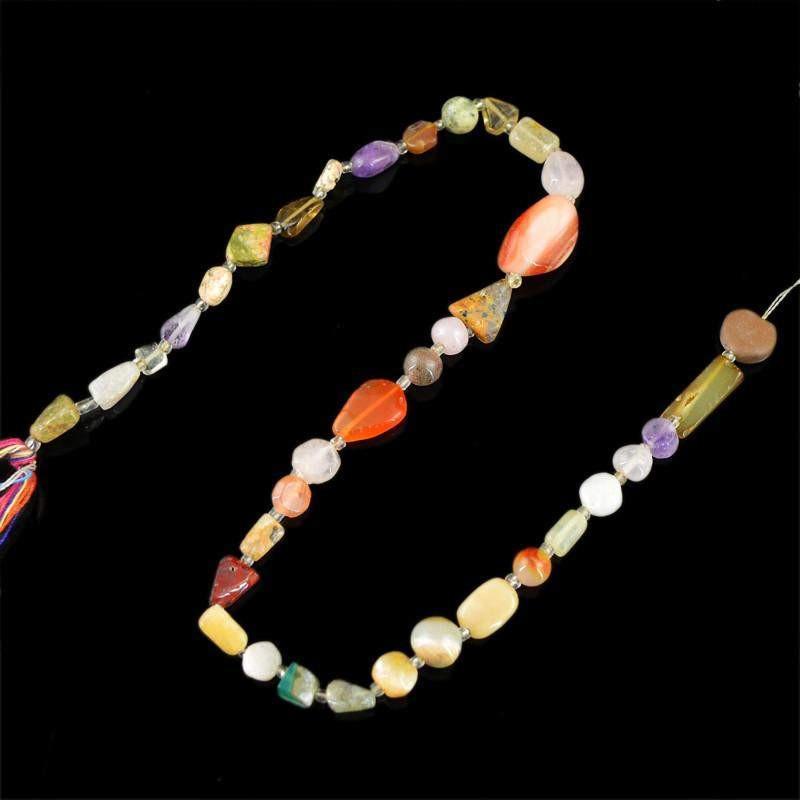 gemsmore:Natural Untreated Drilled Multi Gemstone Beads Strand