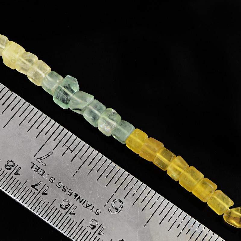 gemsmore:Natural Untreated Drilled Multicolor Fluorite Beads Strand