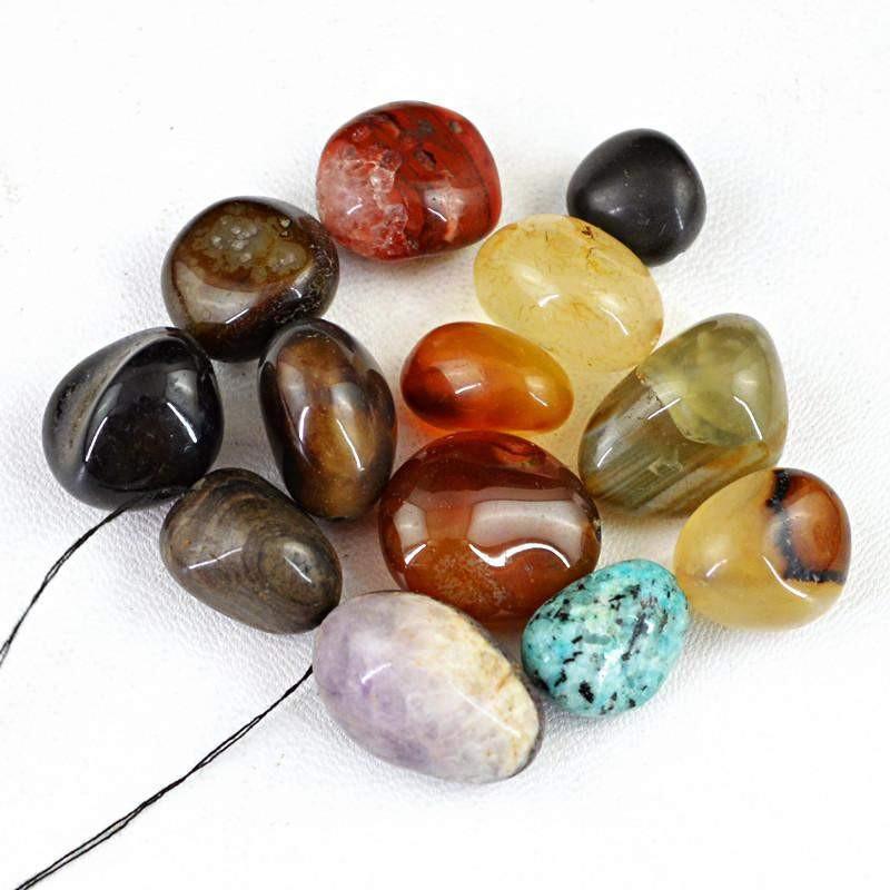 gemsmore:Natural Untreated Drilled Multicolor Multi Gemstone Beads Lot