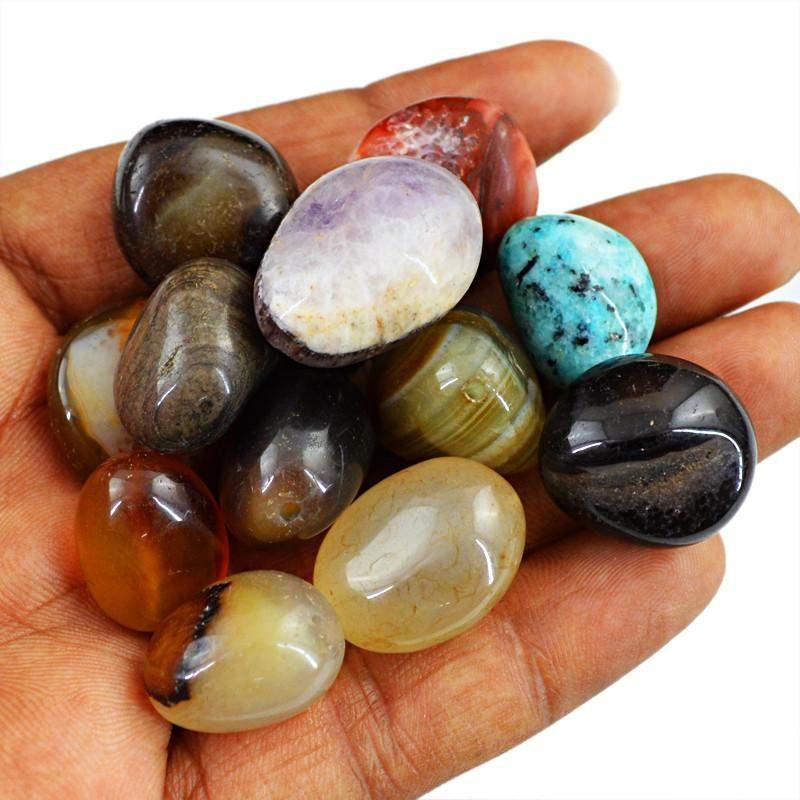 gemsmore:Natural Untreated Drilled Multicolor Multi Gemstone Beads Lot