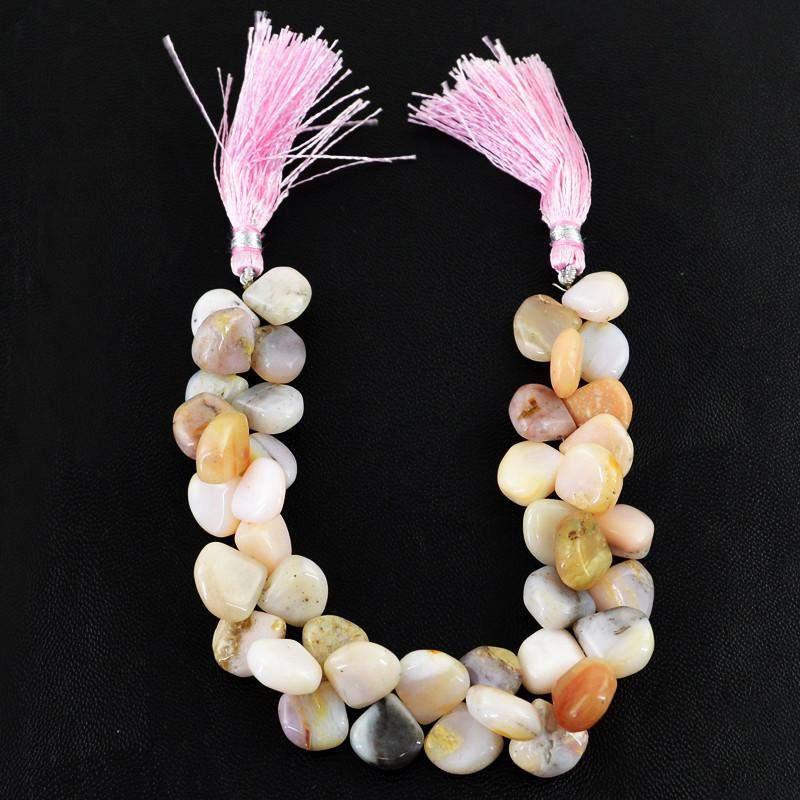 gemsmore:Natural Untreated Drilled Pink Australian Opal Beads Strand