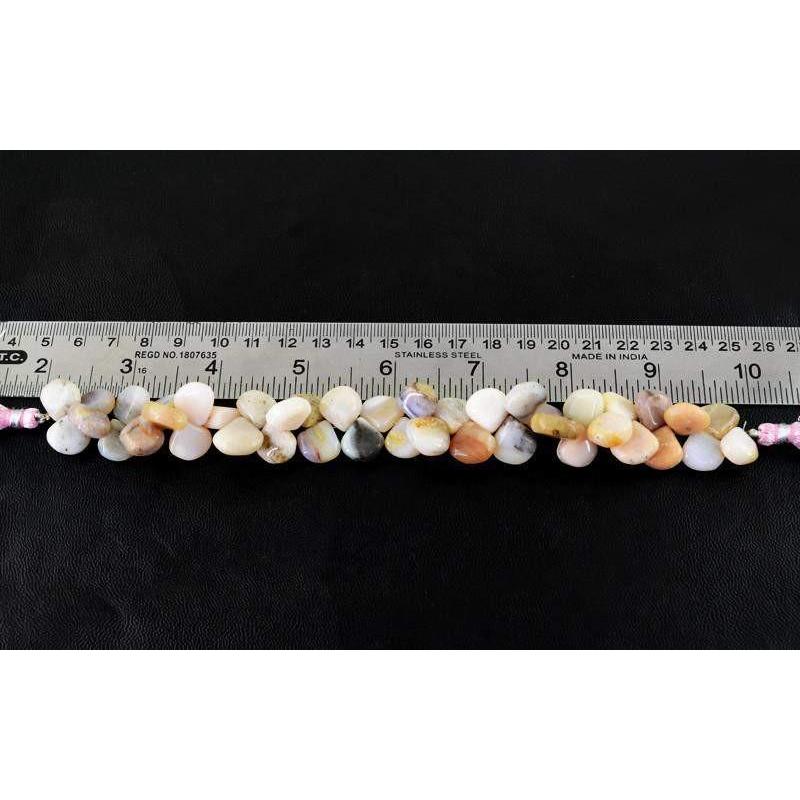 gemsmore:Natural Untreated Drilled Pink Australian Opal Beads Strand