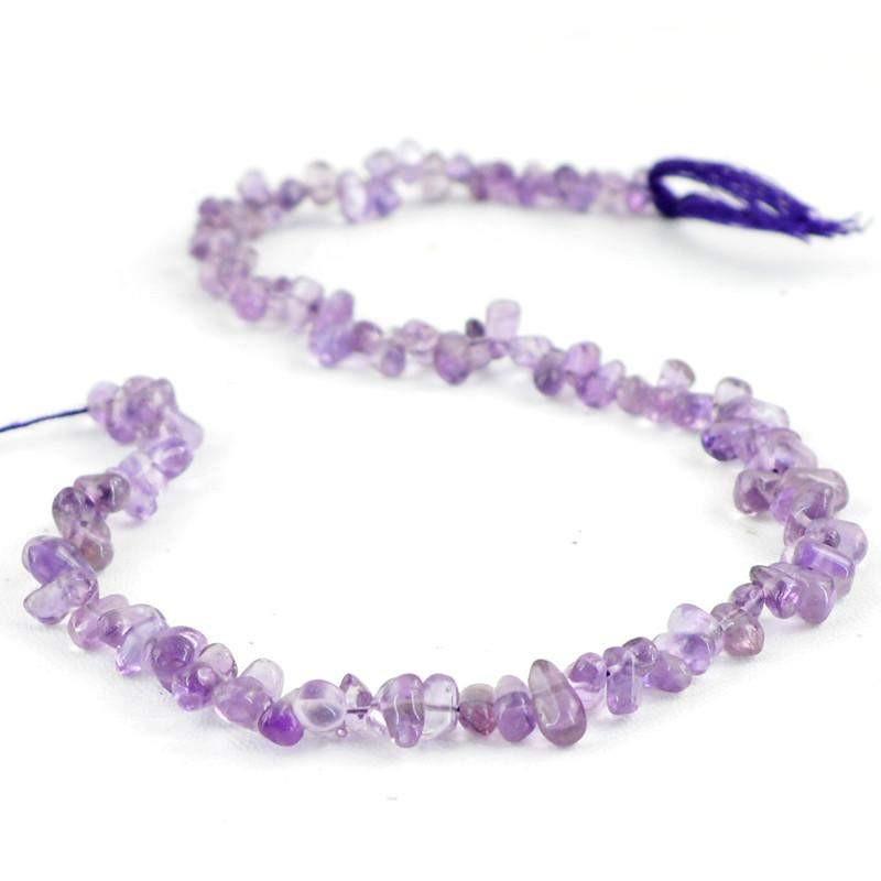 gemsmore:Natural Untreated Drilled Purple Amethyst Beads Strand