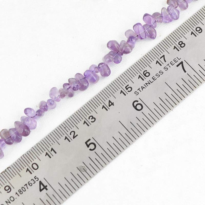 gemsmore:Natural Untreated Drilled Purple Amethyst Beads Strand