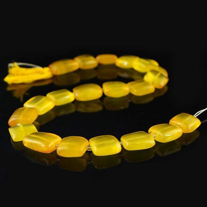 gemsmore:Natural Untreated Drilled Yellow Onyx Beads Strand