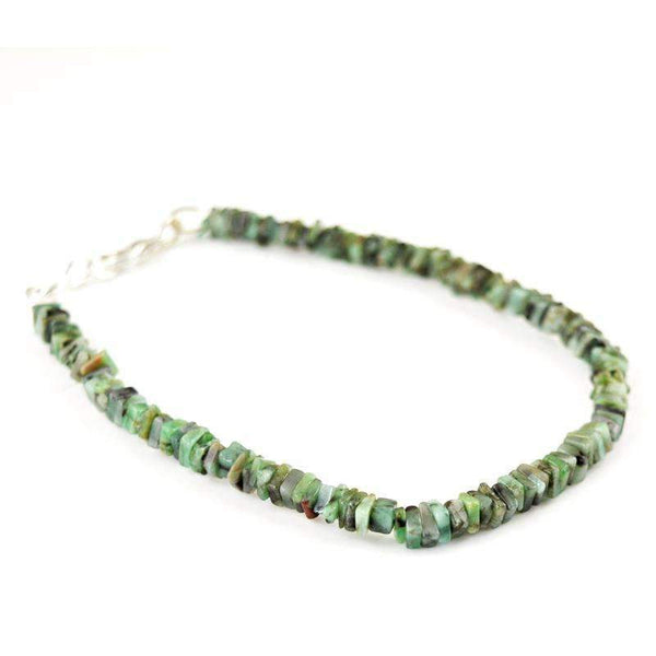 gemsmore:Natural Untreated Emerald Beads Bracelet