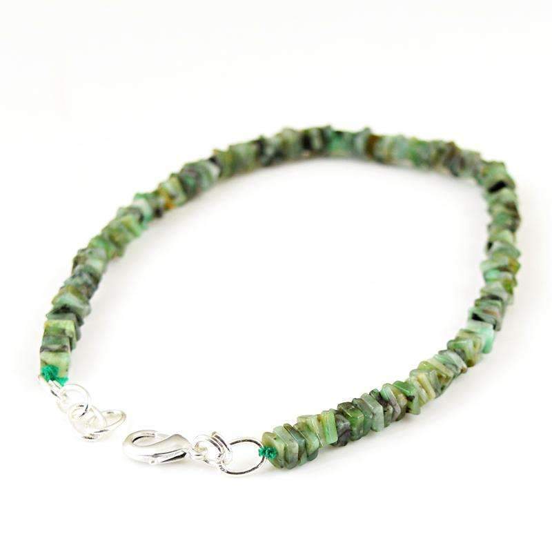 gemsmore:Natural Untreated Emerald Beads Bracelet