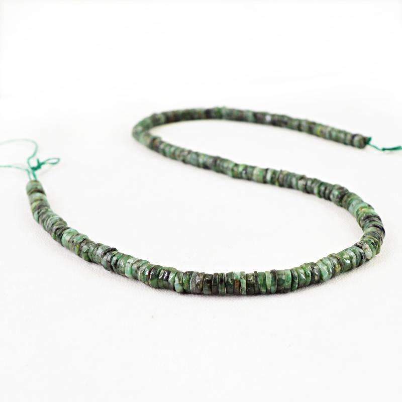 gemsmore:Natural Untreated Emerald Beads Strand - Drilled Round Shape