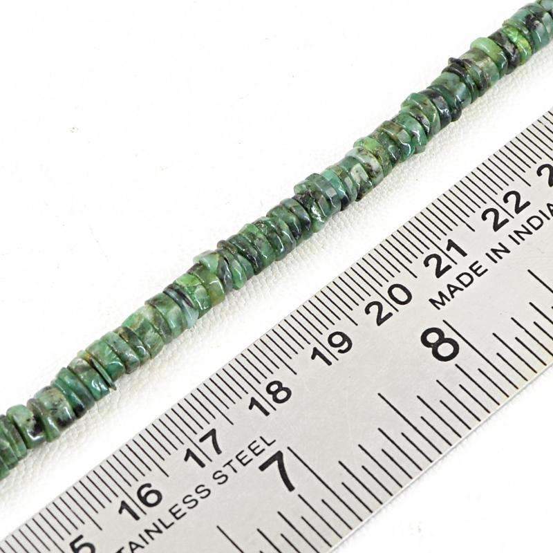 gemsmore:Natural Untreated Emerald Beads Strand - Drilled Round Shape