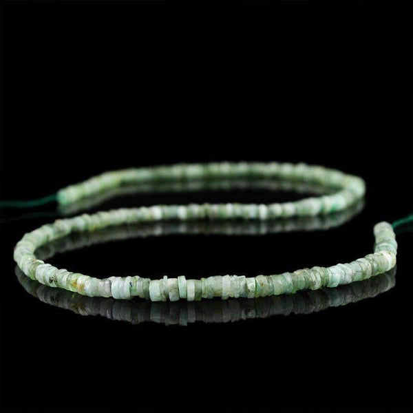 gemsmore:Natural Untreated Emerald Beads Strand - Drilled Round Shape