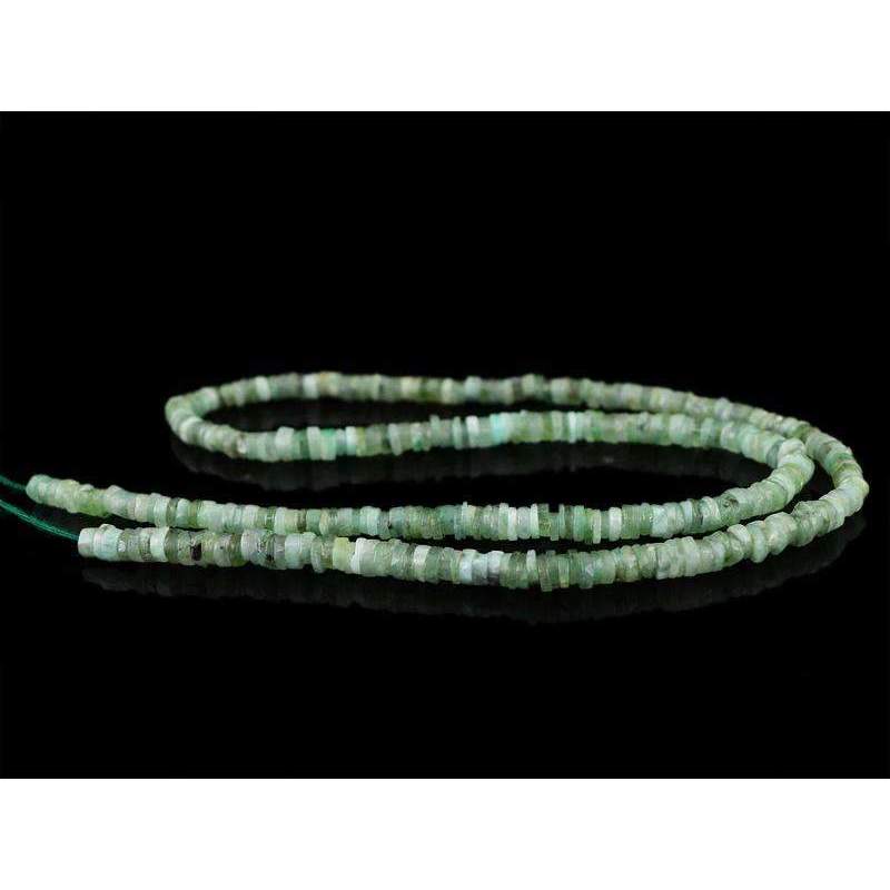 gemsmore:Natural Untreated Emerald Beads Strand - Drilled Round Shape