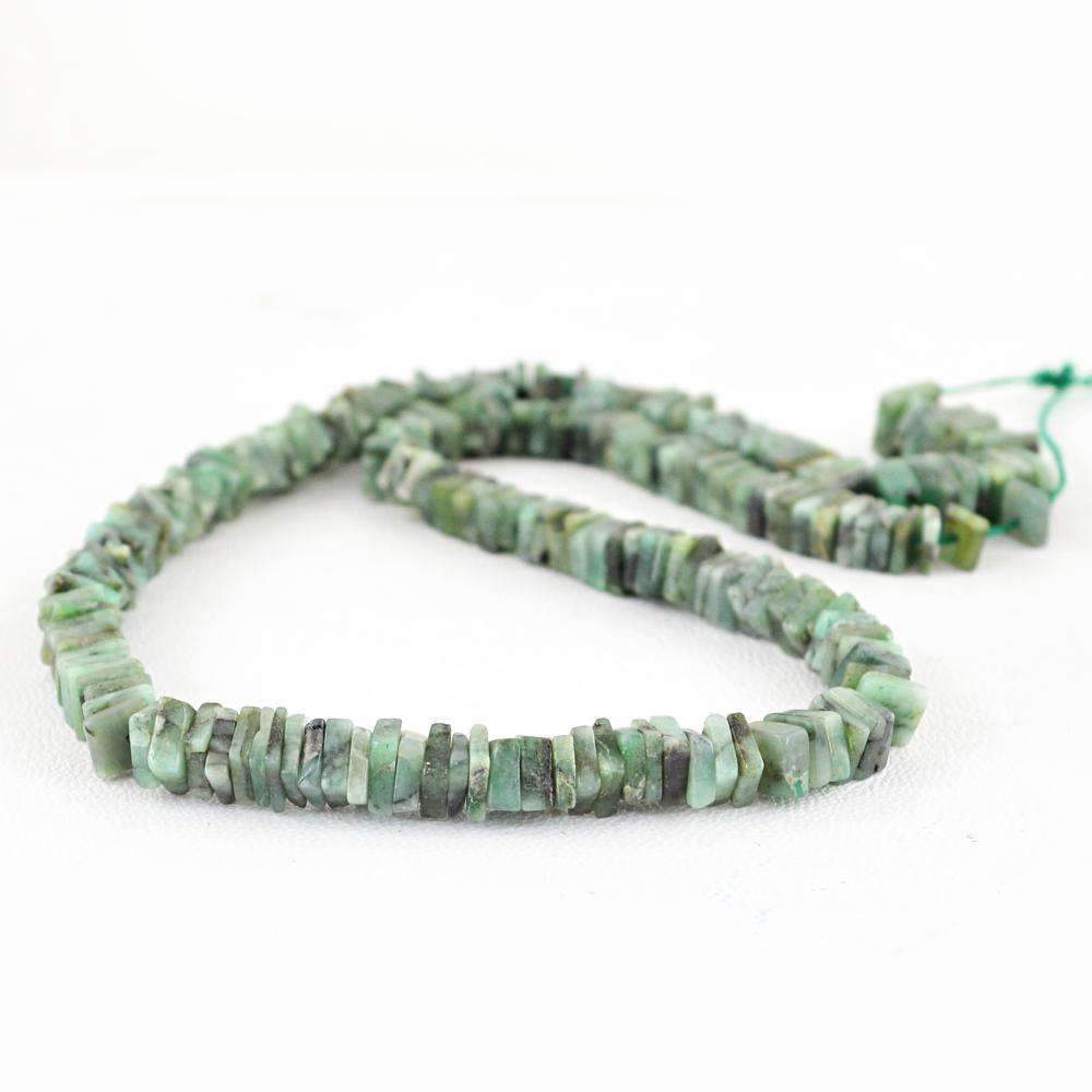 gemsmore:Natural Untreated Emerald Drilled Beads Strand