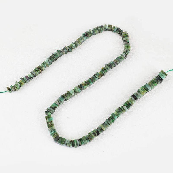 gemsmore:Natural Untreated Emerald Drilled Beads Strand