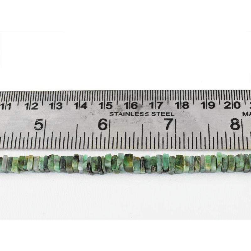 gemsmore:Natural Untreated Emerald Drilled Beads Strand