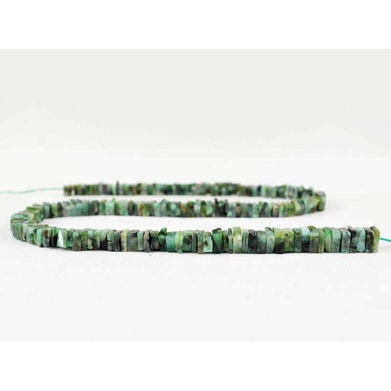gemsmore:Natural Untreated Emerald Drilled Beads Strand