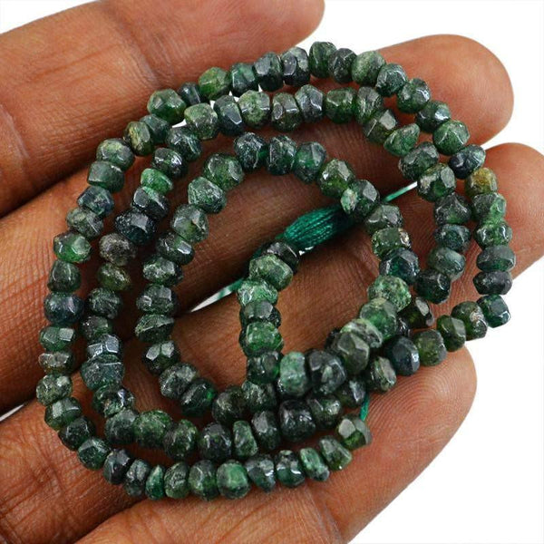 gemsmore:Natural Untreated Emerald Round Beads Strand